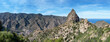 La Gomera Panorama Landschaft - Berge am Roque El Cano mit Ort Vallehermoso im Tal