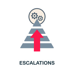 Escalations flat icon. Colored sign from customer management collection. Creative Escalations icon illustration for web design, infographics and more