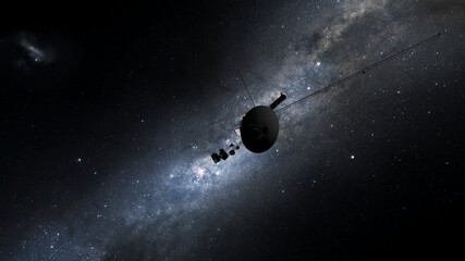 Wall Mural - voyager 1 in space, the most distant object, voyager 1, voyager probe outside the solar system 3d re