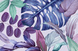 Purple leafy frame design vector