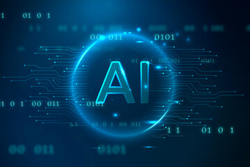 Futuristic AI global technology vector