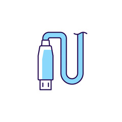 Wall Mural - micro usb output rgb color manual label icon. connector type. connecting device to usb port. using m