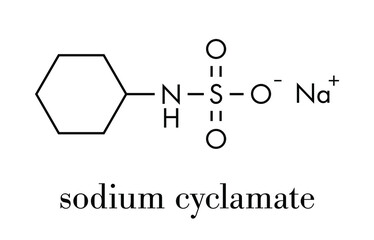 Poster - Sodium cyclamate artificial sweetener molecule. Skeletal formula.