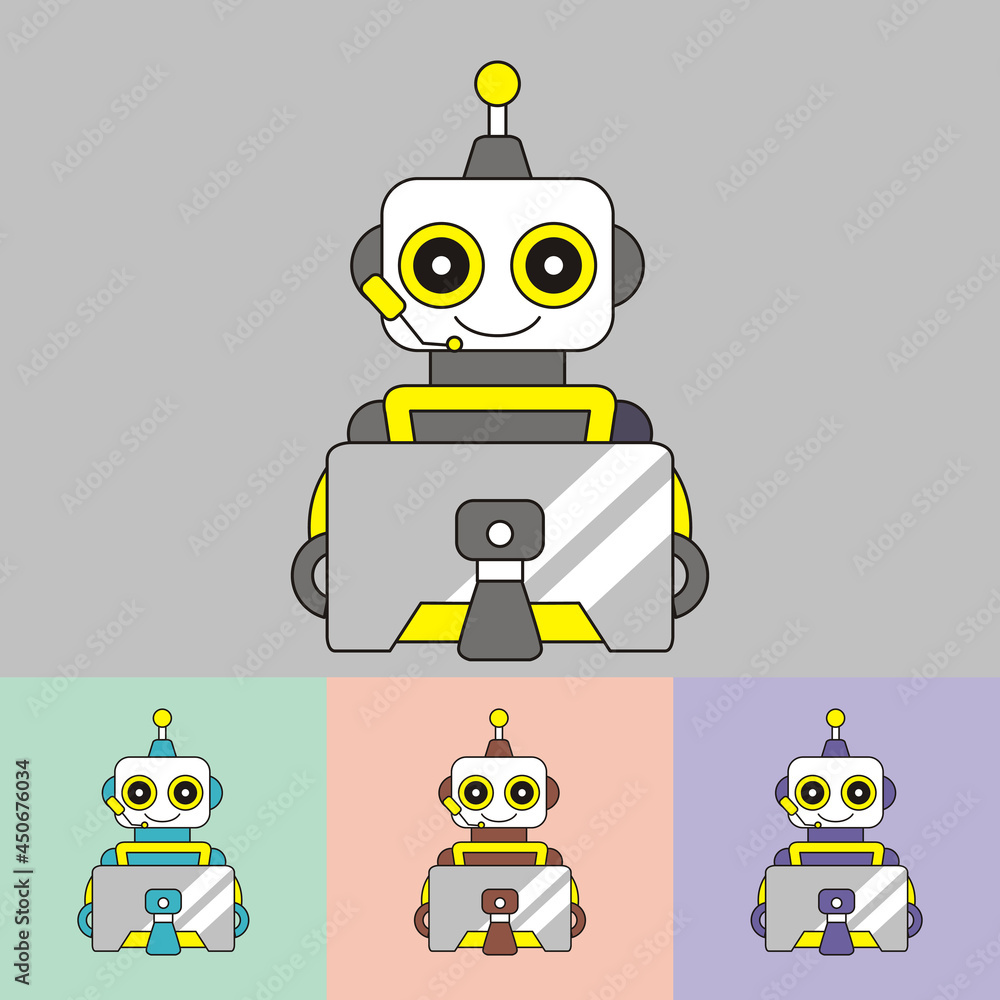 robot logo vector - chat bot - future technology - Artificial ...
