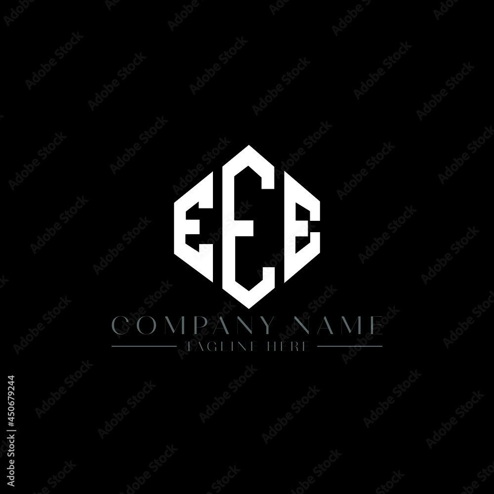 EEE letter logo design with polygon shape. EEE polygon logo monogram. EEE cube logo design. EEE hexagon vector logo template white and black colors. EEE monogram, EEE business and real estate logo. 