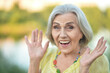© aletia2011 - Close up portrait of smiling surprised senior beautiful woman posing