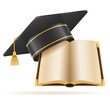 university college and academy graduate hat vector illustration