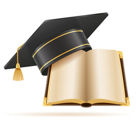 university college and academy graduate hat vector illustration