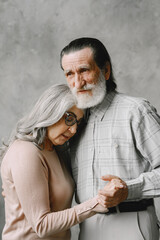 Wall Mural - The happy elderly woman and a man dancing