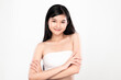 © kitthanes  - Beautiful young asian woman with clean fresh skin on white background, Face care, Facial treatment, Cosmetology, beauty and spa, Asian women portrait.