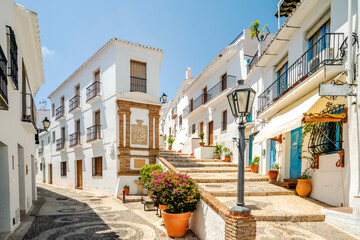 Picturesque town of Frigiliana located in mountainous region of Malaga, Andalusia, Spain