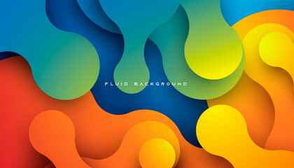 Wall Mural - Blue and orange gradient dynamic fluid background