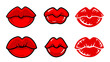 Kissing Lips and Kiss Marks Set