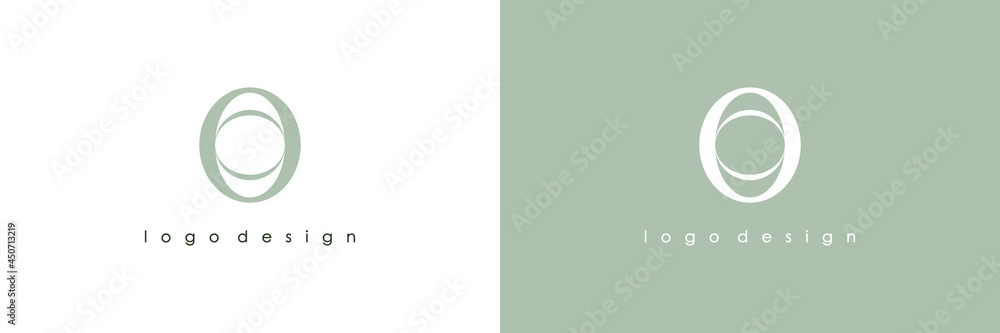 Simple Initial Letter O Logo. Green and White Circular Rounded Line ...
