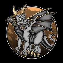 Great Gray Dragon Illustration