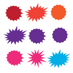 Wall Mural - bursting speech star set. starburst isolated icons set