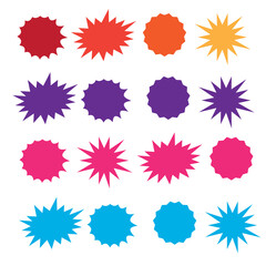Wall Mural - bursting speech star set. starburst isolated icons set