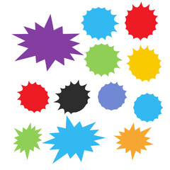 Wall Mural - bursting speech star set. starburst isolated icons set