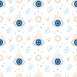 magic witchcraft occult eye vector seamless pattern