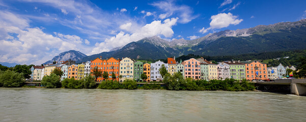 The famous colorful houses at River Inn in Innsbruck - travel photography