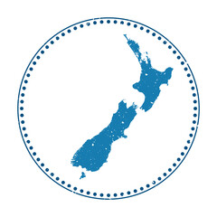 Wall Mural - New Zealand sticker. Travel rubber stamp with map of country, vector illustration. Can be used as insignia, logotype, label, sticker or badge of the New Zealand.