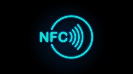 Poster - Contactless wireless pay sign logo. NFC technology. Motion graphics.