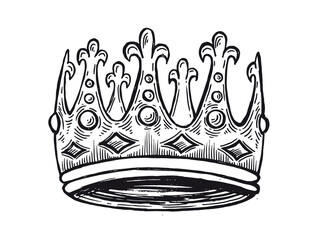 Wall Mural - Crown hand drawn illustrations. Vector.	
