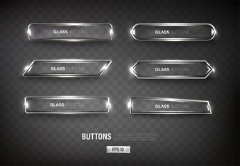 Wall Mural - Buttons set web steel on background color black 13