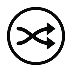 Wall Mural - arrow icon. black crossed arrow. mixed arrow. vector illustration. isolated shuffled arrow