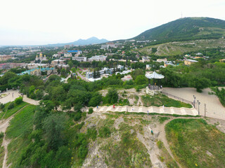 Sticker - Panoramic view of Pyatigorsk on a summer day, resort town in Stavropol region, Russia.