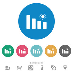 Sticker - Covid graph flat round icons