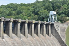 Concrete Flood Control Dam On The River