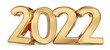 2022 bold letters golden symbol 3d-illustration