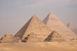 Giza Pyramids in Cairo, Egypt, ancient Egyptian civilization landmark

