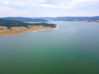 Aerial view of Batak Reservoir, Bulgaria