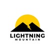 illustration of a mountain with a lightning shape, good for any business related to nature, adventure, electrical.