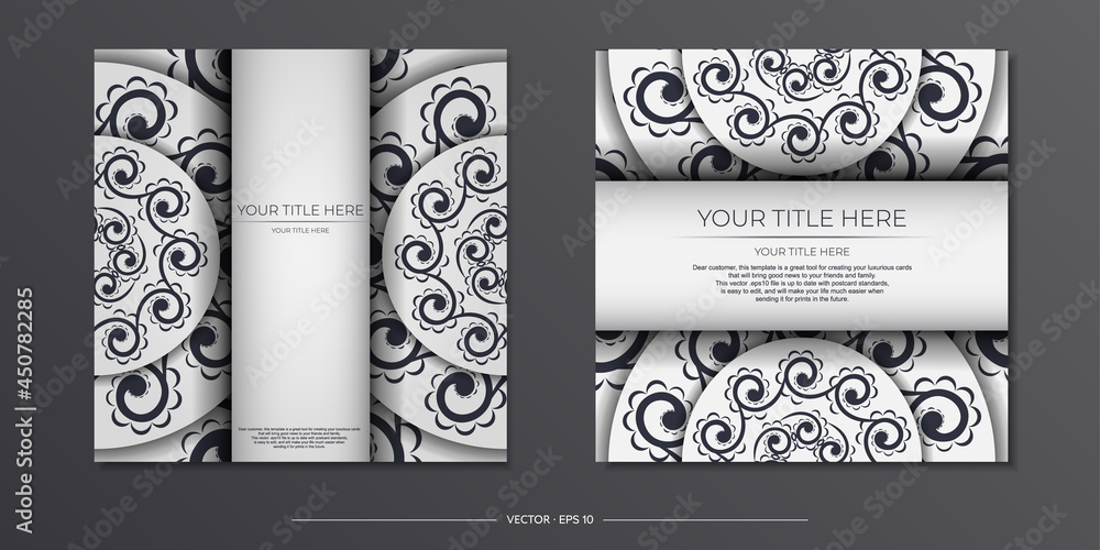 Vintage vector postcards in light color with abstract patterns ...