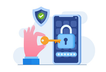 personal data security, cyber data security online concept illustration