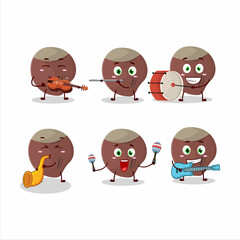 Sticker - Cartoon character of acorn playing some musical instruments