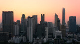 Fototapeta  - Bangkok city scape with famous landmark down town at dusk.