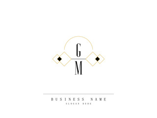 Wall Mural - Letter GM Logo, Diamond gm Logo Template with Creative Line Art Concept Premium Vector for Luxury Diamond Ring Store