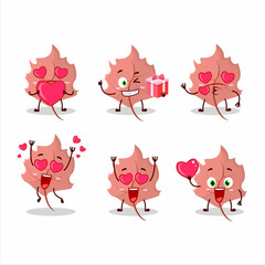 Sticker - Pink maple cartoon character with love cute emoticon