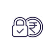 fixed cost, price line icon with rupee