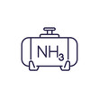 ammonia, NH3 gas tank line icon
