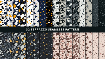Wall Mural - set of terrazzo seamless patterns. terrazzo floor pattern. terrazzo seamless pattern. collection of 