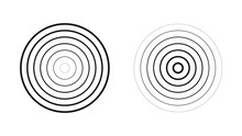 Concentric Circles Isolated On White Background. Concentric Circulation. Vector Illustration.