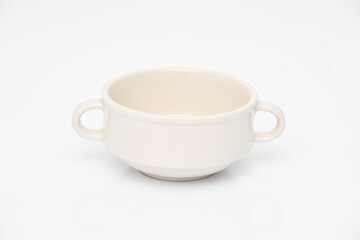 White cup with two handles