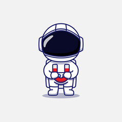 Wall Mural - Cute astronaut carrying a magnet
