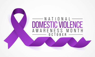 Wall Mural - Domestic Violence awareness month (DVAM) is observed every year in October, to acknowledge domestic violence survivors and be a voice for its victims. Vector illustration