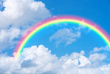 Fototapeta Tęcza - Rainbow in Blue sky with cloud.